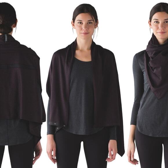 Lululemon Vinyasa Wrap in Running Luon Spray Jacquard Black Cherry Black / Black - Picture 1 of 6
